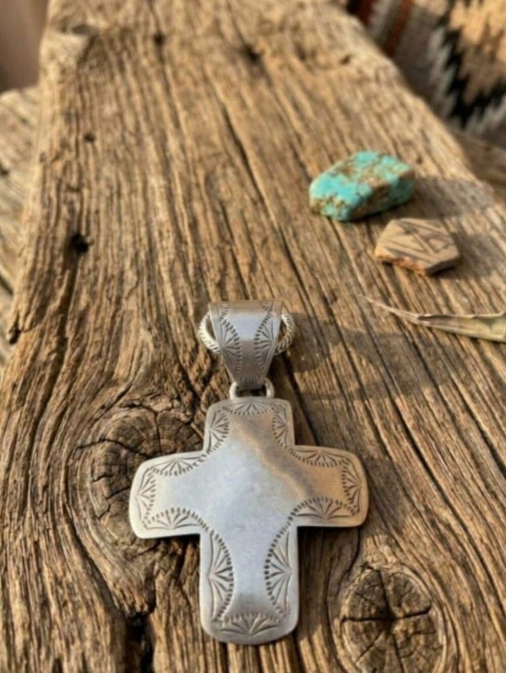 Vintage Taxco Mexico SS 925 Signed Cross Pendant "3.75 X 2.5" 23 G 15mm Bail - Picture 5 of 5